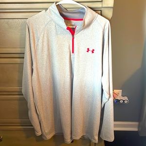 Under Armour Light Gray Quarter-Zip Pullover with Pink Accents